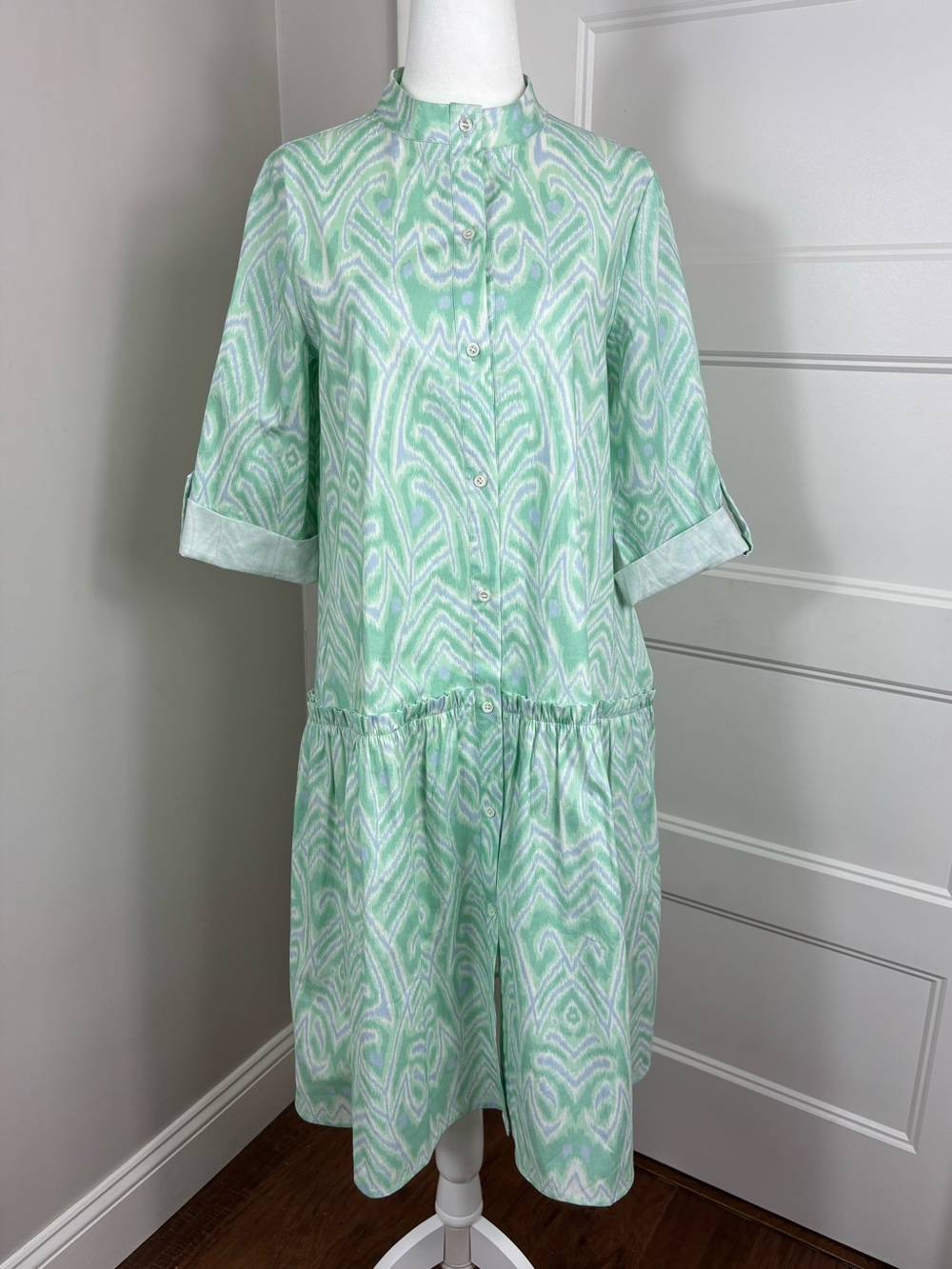 Sheridan French Drop Waist Shirt Dress Size S